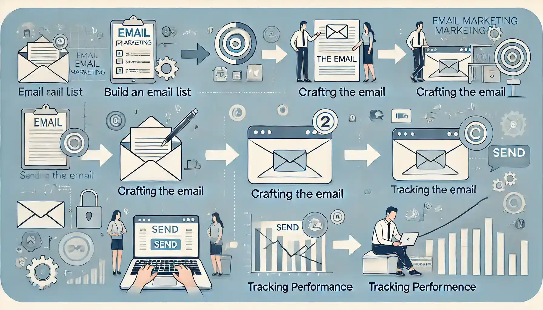 A scene illustrating effective email marketing outreach strategies for B2B communications - Email Marketing Academix
