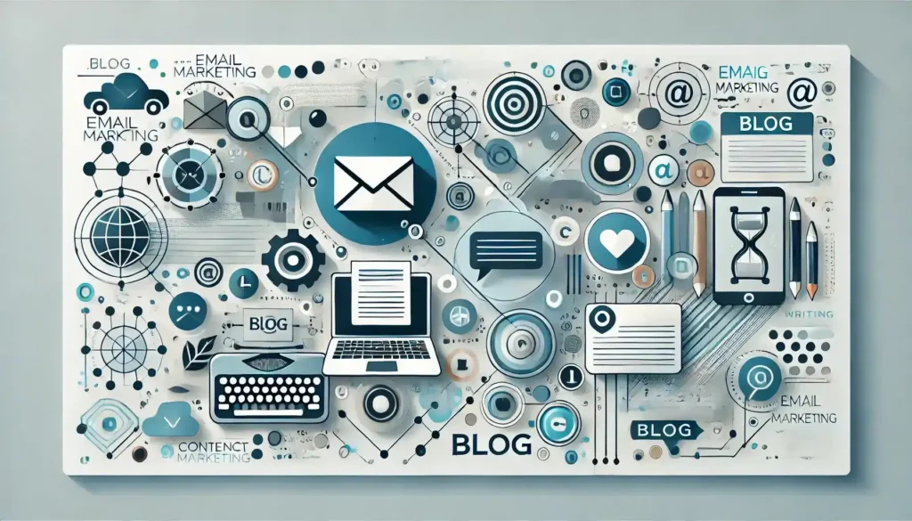 Email Growth Academy A dynamic digital marketing illustration showcasing email marketing strategies β email marketing academix
