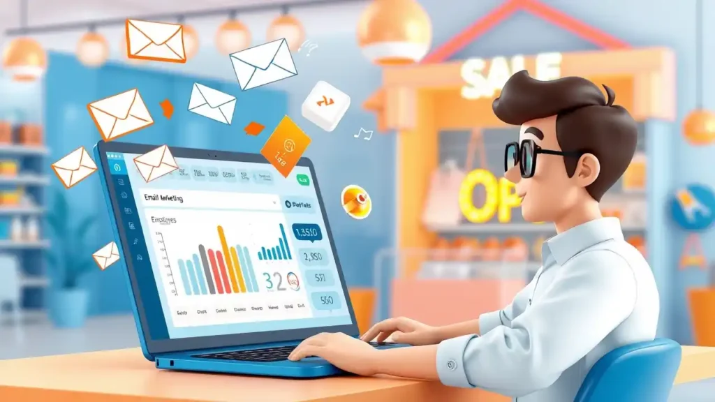 An entrepreneur analyzing email campaigns for small businesses to boost open rates and click-through rates - Email Marketing Academix