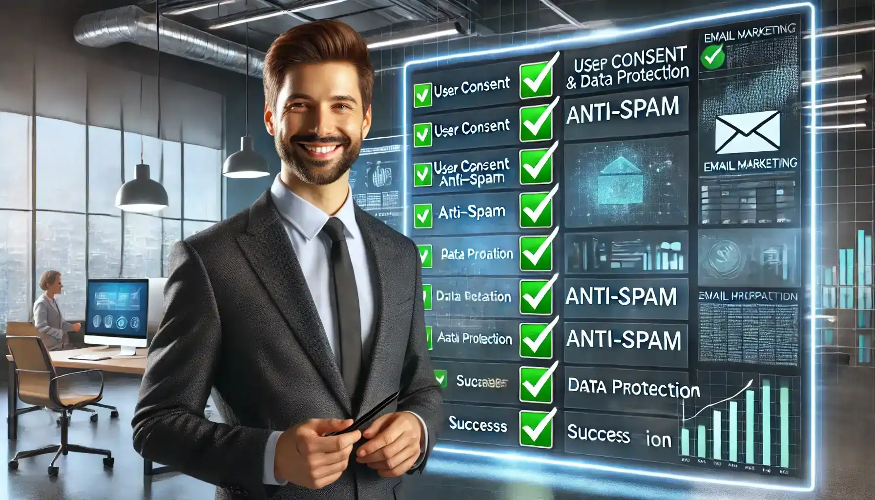 A marketer reviewing anti-spam regulations under email marketing regulations - Email Marketing Academix