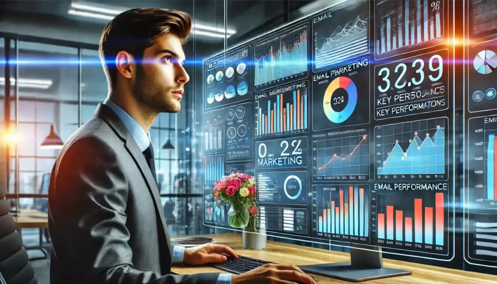 A marketer optimizing email marketing reporting strategies using real-time email performance tracking and campaign insights - Email Marketing Academix