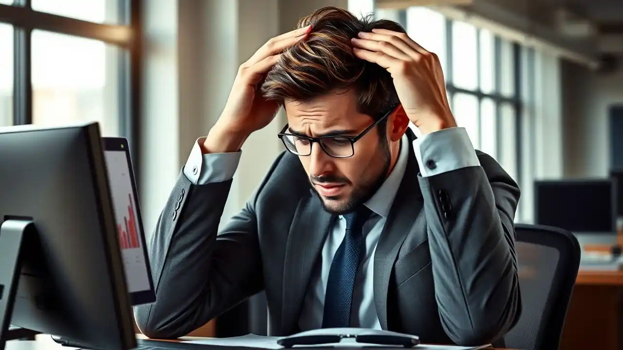 Frustrated marketer overwhelmed by low open rates in email marketing for B2B companies - Email Marketing Academix